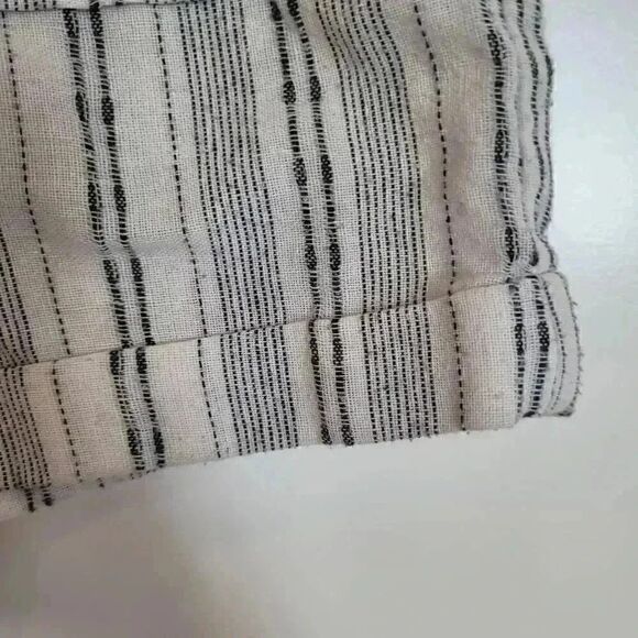 Ci Sono Girl’s White/Black Linen Striped Paper Bag Shorts - Picture 4 of 8